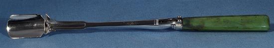 A late George III silver stilton scoop, possibly by John Jackson III, Length: 296mm